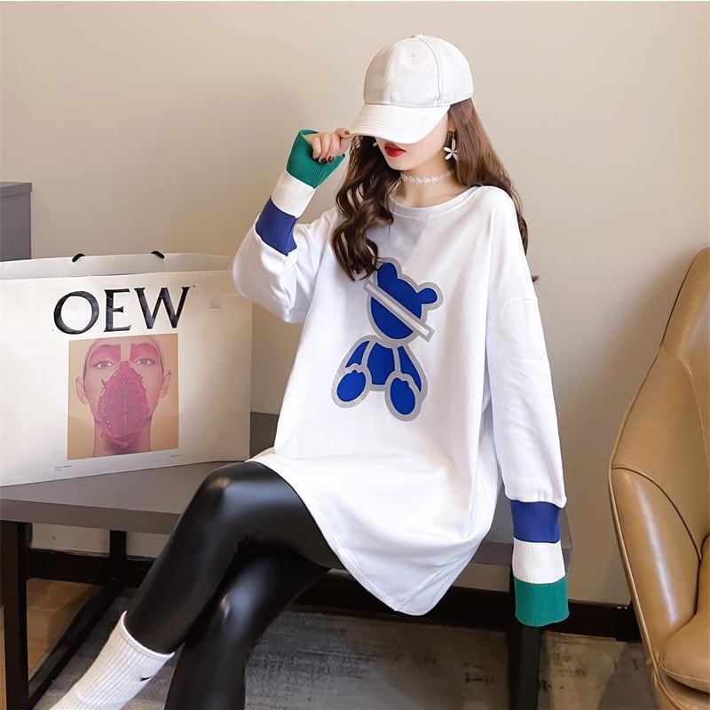 カジュアル 切り替え オシャレ度満点 プリント Tシャツ カットソー＜U-3663＞