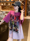 絶対欲しい グラデーション 特別デザイン プリント 半袖 Tシャツ <U-9053>