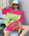 着回し力抜群 ファッション 個性派 レース プリント全3色 半袖Tシャツ<U-8981>