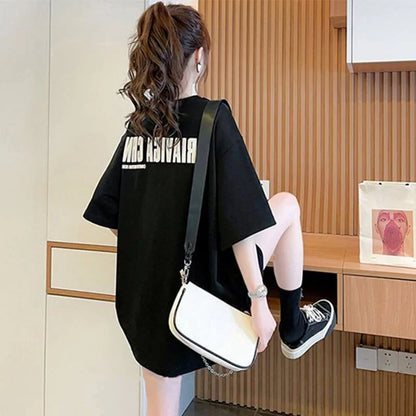 清純甘くて女子力UP ラウンドネック 一目惚れ カートゥーンプリント Tシャツ＜U-2817＞