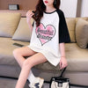 好感度UP可愛いハート プリントTシャツ &アルファベットロング ＜U-2833＞