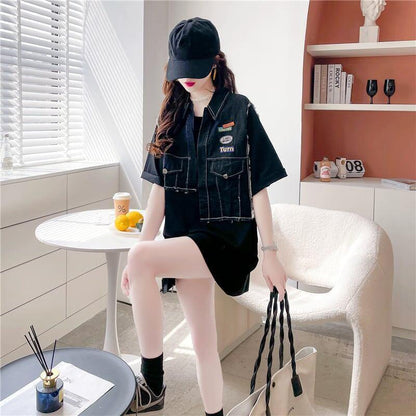 着心地抜群 切り替え 気質溢れる Tシャツ カットソー トップス＜U-3057＞