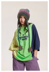 タイドブランドデザインセンス配色レトロプリントコットンTシャツ<U-2899>