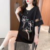 イレギュラー 切り替え カジュアル プリント Tシャツ カットソー＜U-3496＞