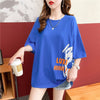スタイリッシュ 切り替え 一目惚れ プリント Tシャツ カットソー＜U-3584＞