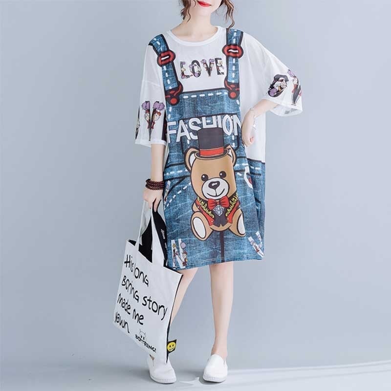 旅行Ｔシャツ 夏 レディース 膝丈 プリント 大きいサイズ ゆったりさらっと涼しい U-656