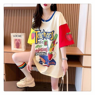 ファッション プリントTシャツ レトロ風 ＜U-2838＞