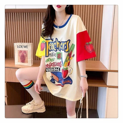 ファッション プリントTシャツ レトロ風 ＜U-2838＞