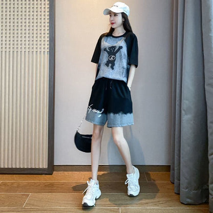 数量限定 ファッション 個性派 半袖Ｔシャツⅹパンツセット全4色<U-8783>