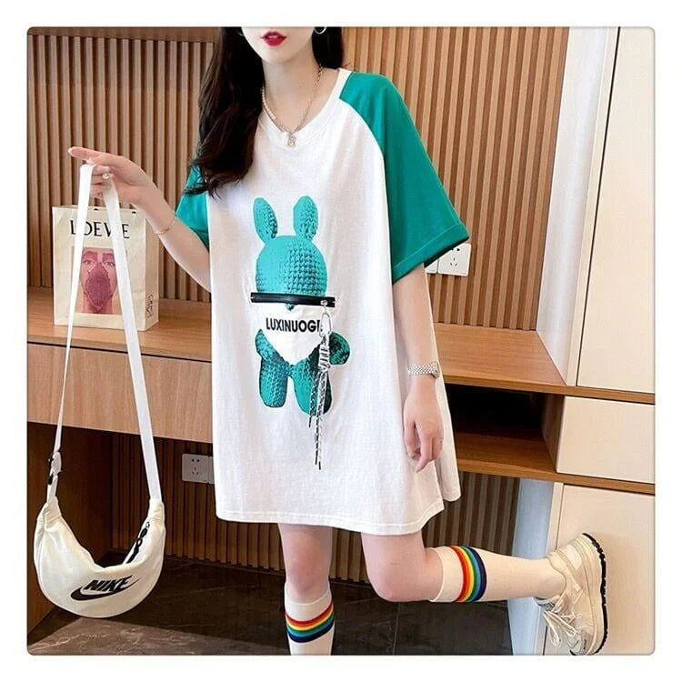 コットンパーソナライズジッパー大ポケットスリット半袖Tシャツ<U-2884>