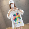 大人可愛い ロング丈 ゆったり 切り替え 三色半袖Tシャツ＜U-8129＞