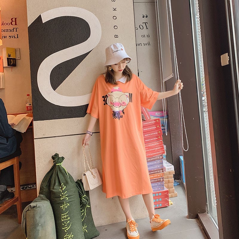 美人度アップ プリント カジュアル 両面着る ワンピース＜U-8453＞