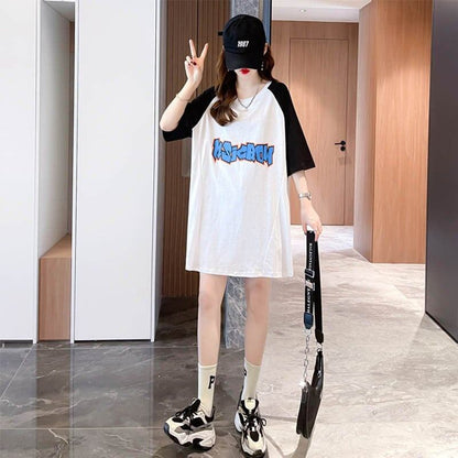 好感度満載 切り替え 美感いっぱい プリント Tシャツ カットソー＜U-3621＞