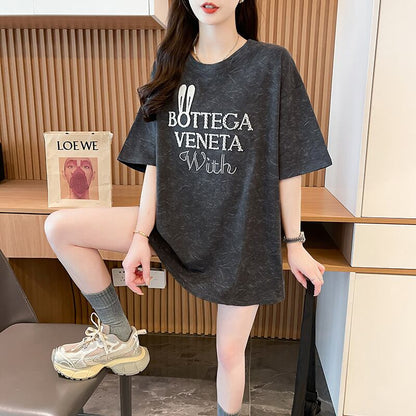 絶対欲しい 早い者勝ち 絶対流行 カジュアル 2色選択 Tシャツ<U-11707>