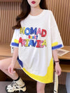 【半額！期間限定！！】着回し力抜群 個性派 ファッション プリント 3色選択 半袖Tシャツ＜U-8589＞