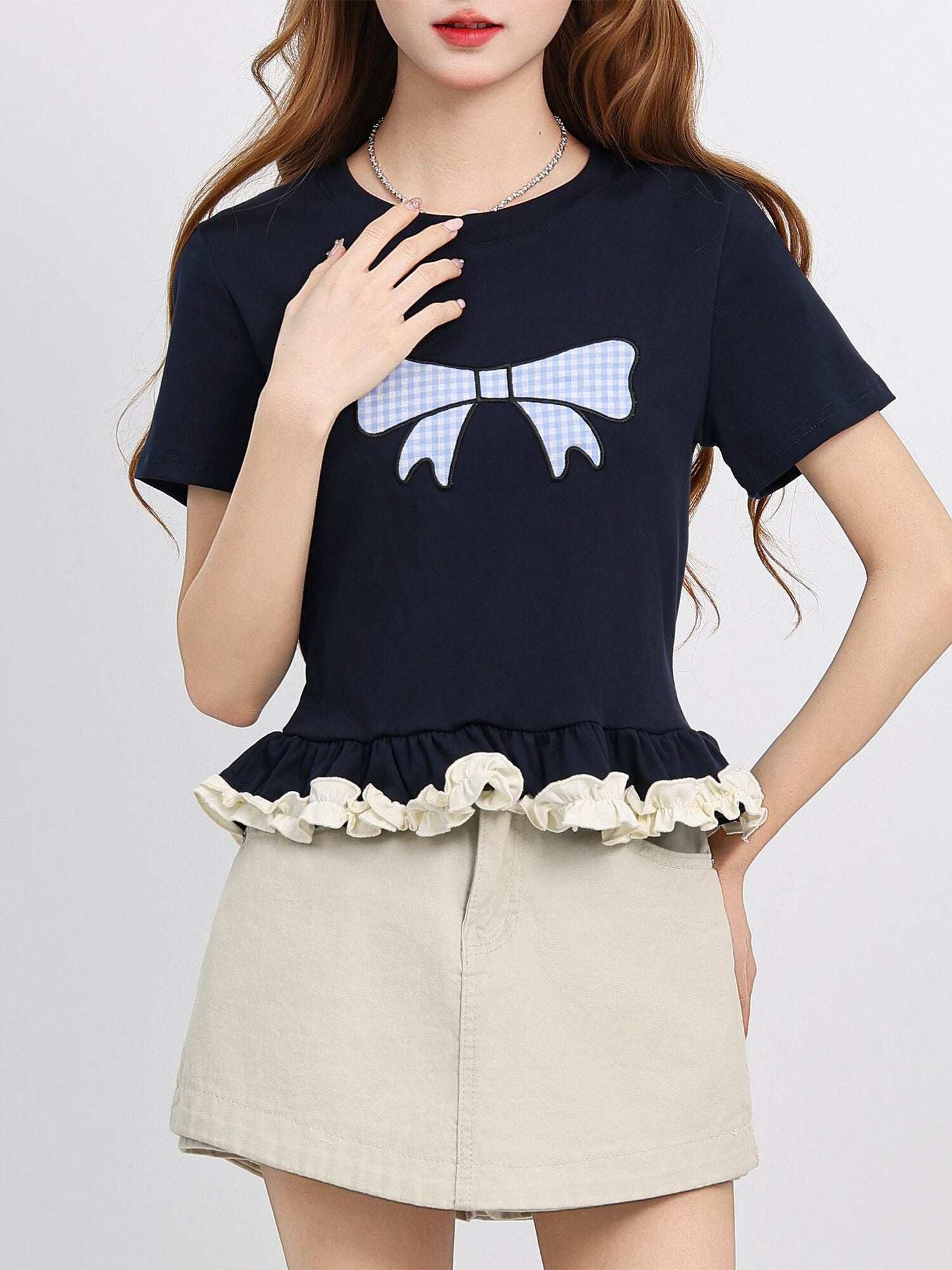 売れ筋 大好評 エレガント 好感度UP カジュアル Tシャツ＜U-12081＞