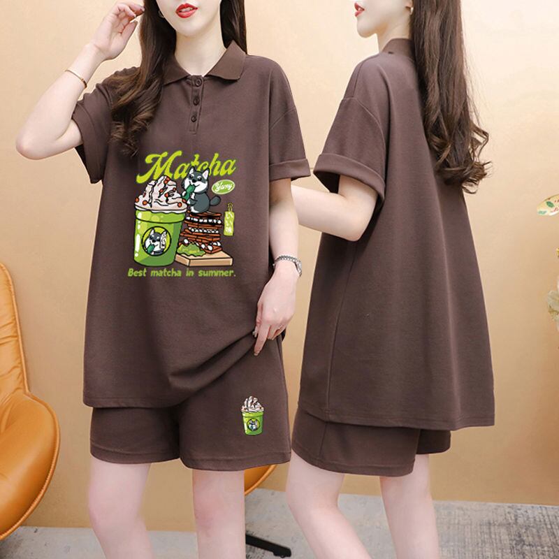 超人気 プリント カジュアル 半袖Ｔシャツⅹパンツセット全3色 <U-8528>