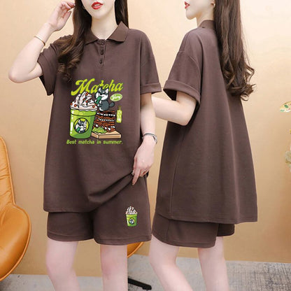 超人気 プリント カジュアル 半袖Ｔシャツⅹパンツセット全3色 <U-8528>