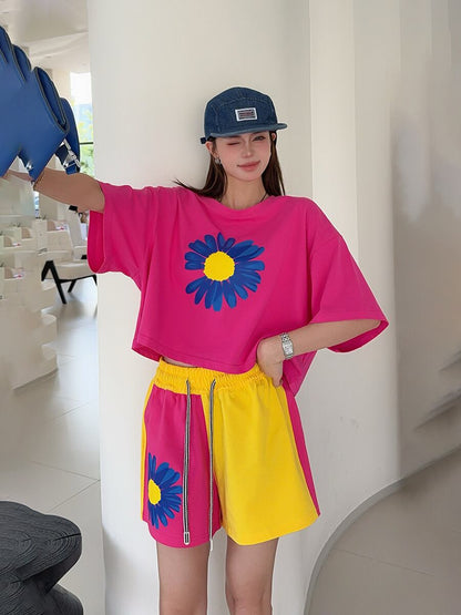 好感度UP カジュアル 真夏も快適 半袖 Tシャツ ショートパンツ セットアップ ＜U-11374＞