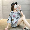 話題沸騰中 ロング丈 ゆったり 切り替え 2色半袖Tシャツ＜U-8132＞