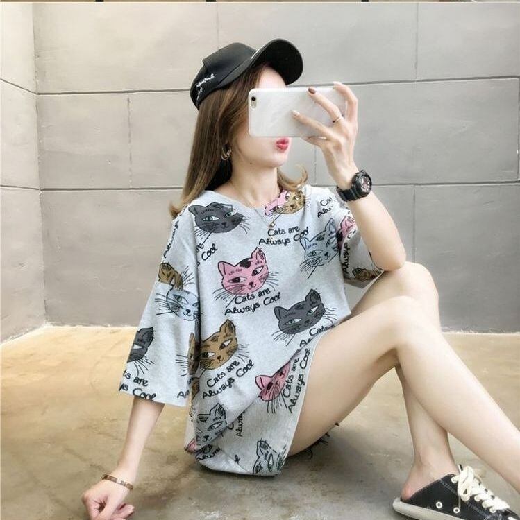 話題沸騰中 ロング丈 ゆったり 切り替え 2色半袖Tシャツ＜U-8132＞