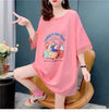 優しい雰囲気 立体のリボン バックオープン プリント ロングTシャツ ゆったり半袖＜U-2939＞