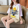 大注目 ラグランTシャツ カラーマッチング クマちゃん アルファベットプリント半袖 ＜U-2970＞