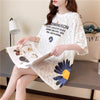 優しい雰囲気 透かし彫り 花柄 プリント ロング Tシャツ ゆったりワンピース ＜isf-3033＞