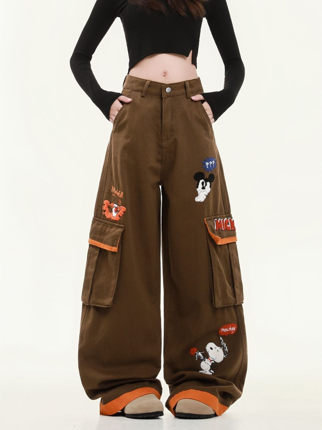 大人可愛い 売り切れ必至 プラスベルベット 2色選択 デニム ワイドパンツ＜U-12350＞