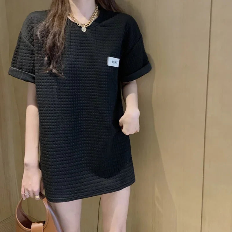 スタイリッシュ ラウンドネック 一目惚れ Tシャツ カットソー＜U-2982＞