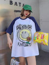おすすめ アルファベット 個性派 プリントTシャツ ゆったり半袖＜U-8114＞