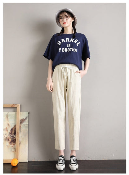 定番シンプル  ファッション ゆったりパンツ<U-6541>