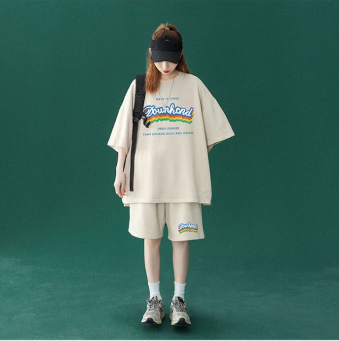 【半額セール】早い者勝ち  半袖Ｔシャツⅹパンツセット全4色 男女兼用<U-6553>