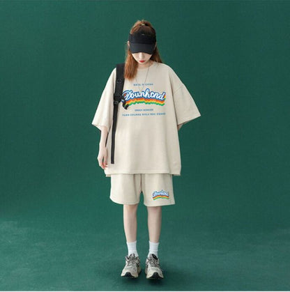 【半額セール】早い者勝ち  半袖Ｔシャツⅹパンツセット全4色 男女兼用<U-6553>