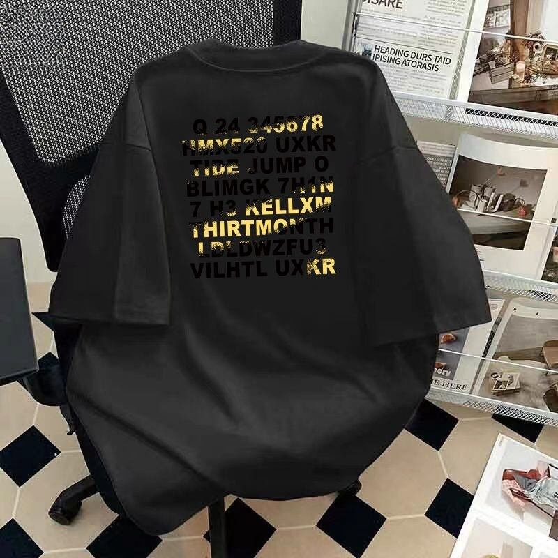 大人可愛い カジュアル 定番シンプル プリント 6種選択可 半袖Tシャツ<U-8906>