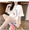 新作 好感度満載 個性的なデザイン ラウンドネック Tシャツ カットソー＜U-8405＞