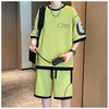 早い者勝ち カジュアル ファッション 切り替え 全3色 半袖Ｔシャツⅹパンツセット<U-8950>