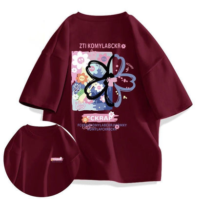今季マストバイ ルーズ カジュアル プリント全6色 半袖Tシャツ<U-8850>