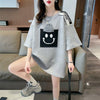 エレガントな立体ジャガードルーズウールパッチステッチ半袖Tシャツ<U-2901>