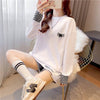 スタイリッシュ 切り替え 一目惚れ プリント Tシャツ カットソー＜U-3675＞