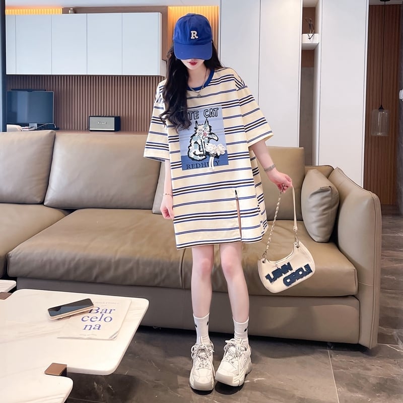 【半額！期間限定！！】大好評 シンプル ファッション 3色選択可 ストライプ柄 半袖Tシャツ カットソー＜U-8464＞