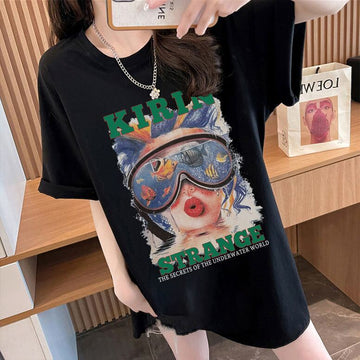 【半額！期間限定！！】話題沸騰中 カジュアル アバンギャルド プリント 3色選択 半袖Tシャツ＜U-8581＞