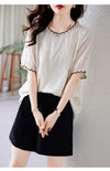話題沸騰中 美人度アップ 上質 半袖Ｔシャツ<U-8367>