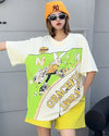 着回し力抜群 ファッション 個性派 レース プリント全3色 半袖Tシャツ<U-8981>