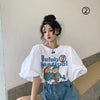 キュート プリント ファッション ゆったり 全4色 半袖 Tシャツ＜U-11521＞