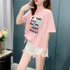 個性的なデザイン 切り替え 一目惚れ プリント Tシャツ カットソー＜U-3671＞