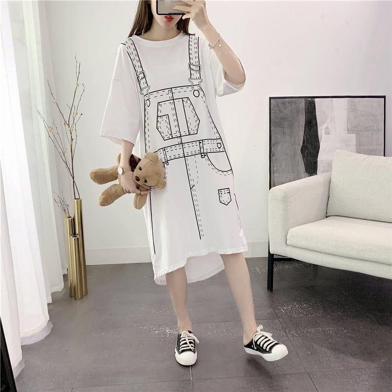 ゆったり感アップ プリント オシャレ度満点 ワンピース＜U-3093＞