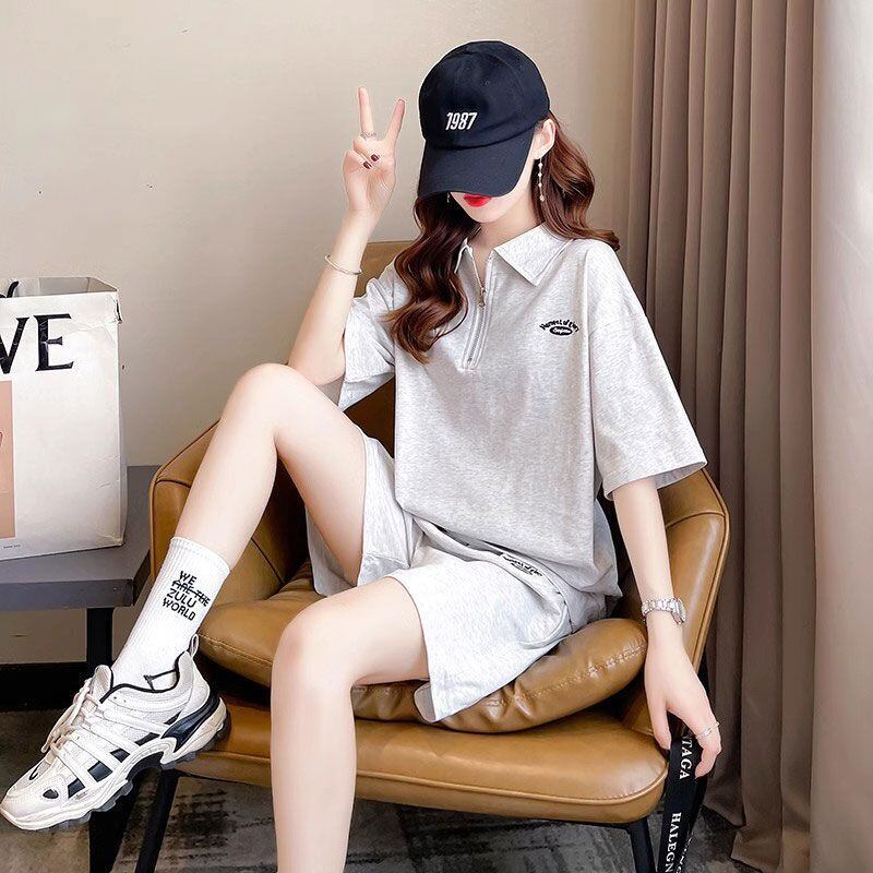 定番シンプル 真夏も快適 上質 カジュアル 半袖Ｔシャツⅹパンツセット全2色<U-9102>