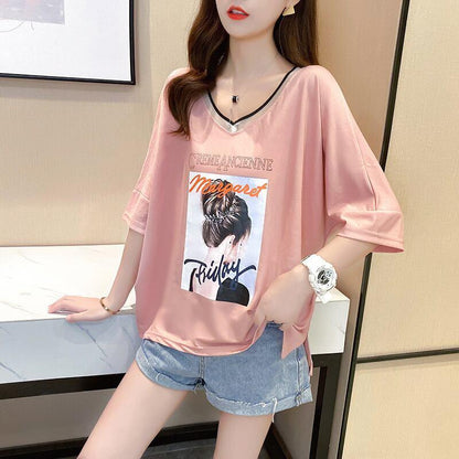 着心地抜群 3色選択可 女性力を高める Vネック Tシャツ カットソー＜U-3094＞
