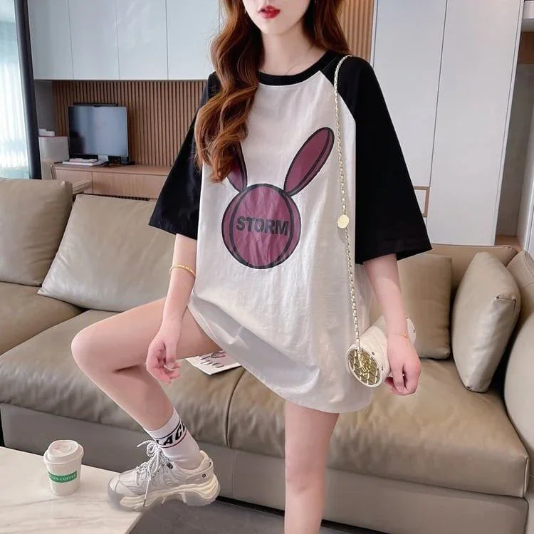 好感度UP ラグランTシャツ カラーマッチング 三色 プリント半袖 ＜U-3014＞